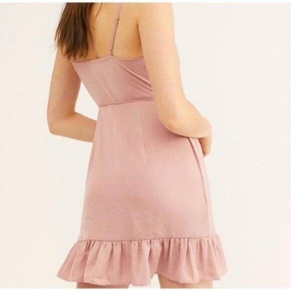 Free People All My Love Slip Wrap Ruffle Detail Sleeveless Mini Dress Size Small - Picture 5 of 7